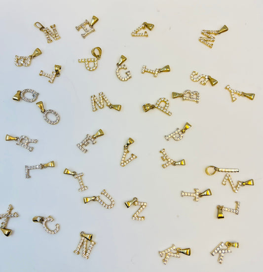 14k sparkly letter pendant
